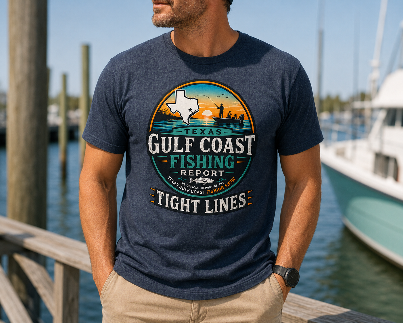 Texas Gulf Coast Fishing Report™ "TIGHT LINES" Tee